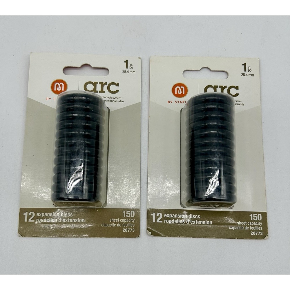 Staples Arc Notebook Discs Rings 1" Black 2x Sets Of 12 New In Pkg 20773